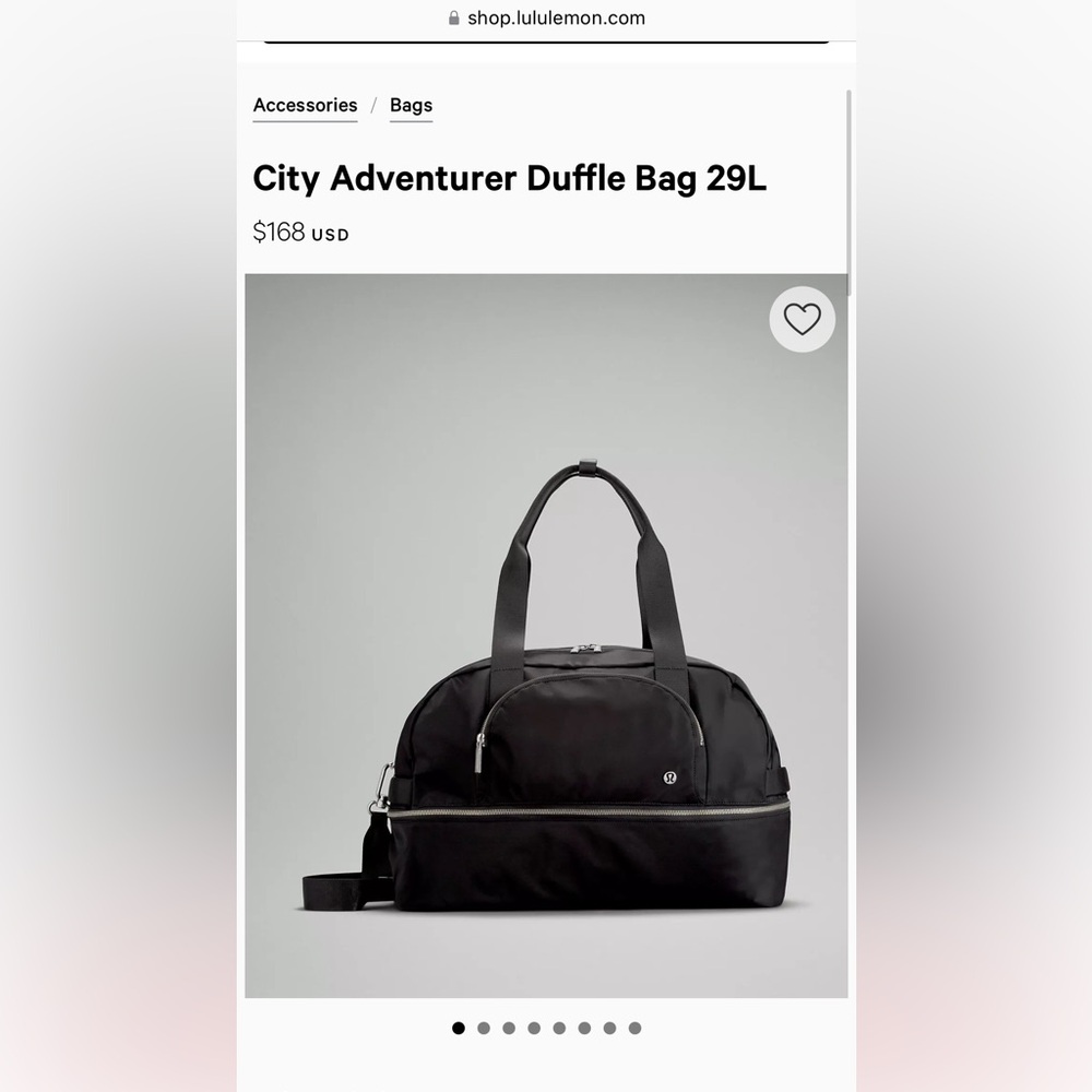 Lululemon City Adventurer Duffel Bag Travel Crossbody Purse 29L Like New